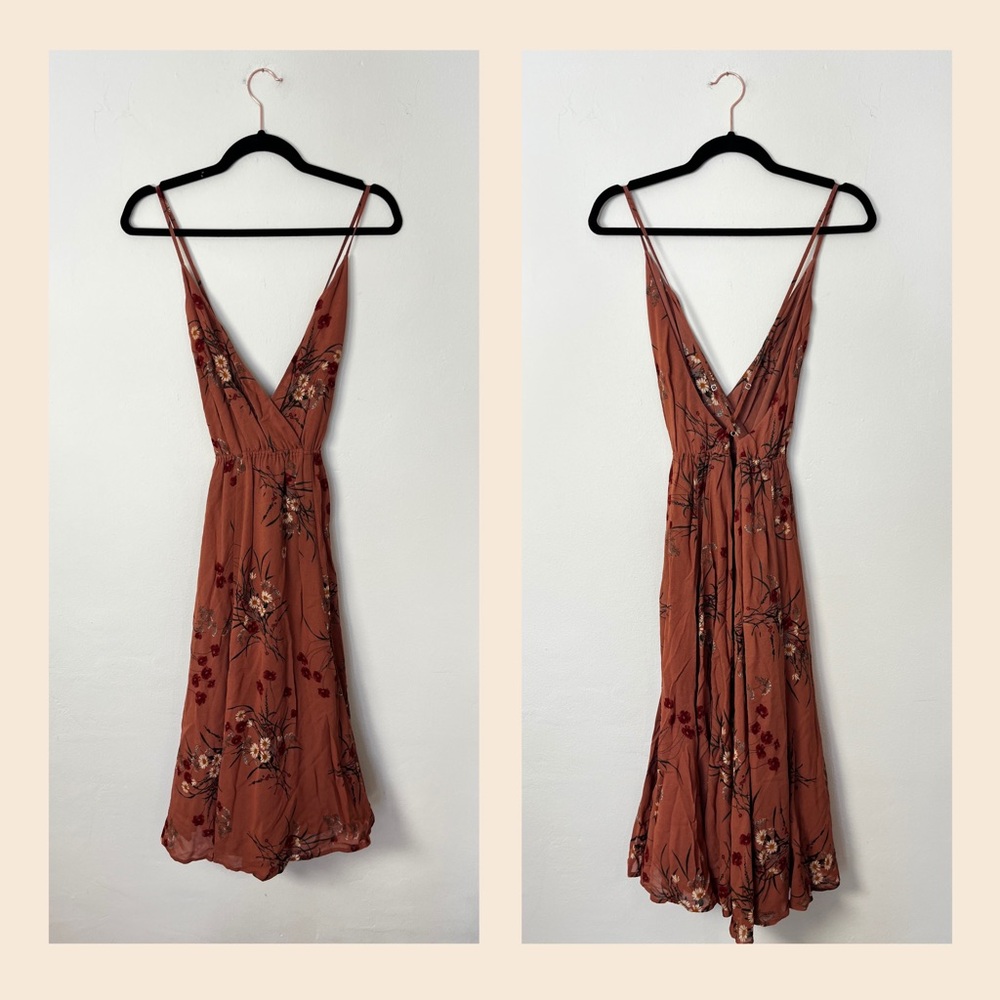 NWOT Reformation Uma Midi Dress in Floral Pink - Picture 8 of 15